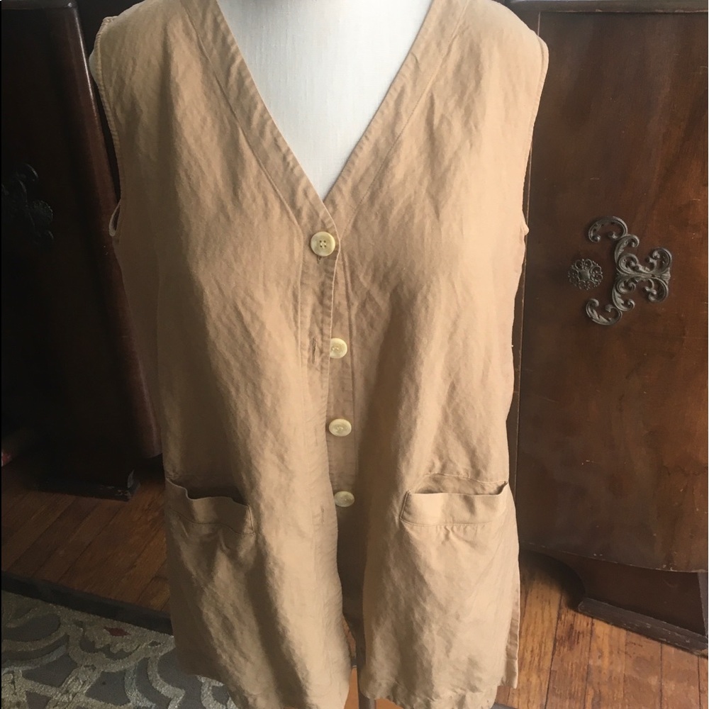 VTG Jones&Co. Linen Blend Sleeveless Tunic/Vest M